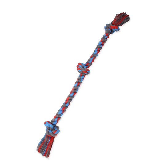 Cottonblend 3 Knot Tug Rope Dog Toy, Extra-Large, 36", Assorted Colors