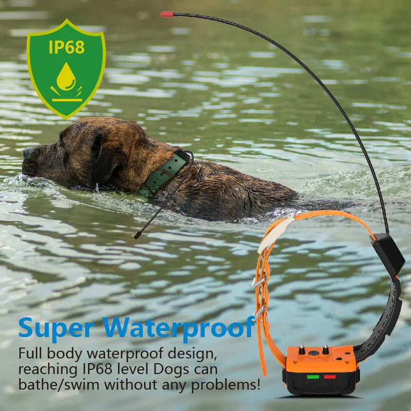 Wholesale Custom 10-Mile Range 4G GSM GPS Tracker with IP68 Waterproof Dog Collar for Hunting and Pets, Made of Silicone and Metal