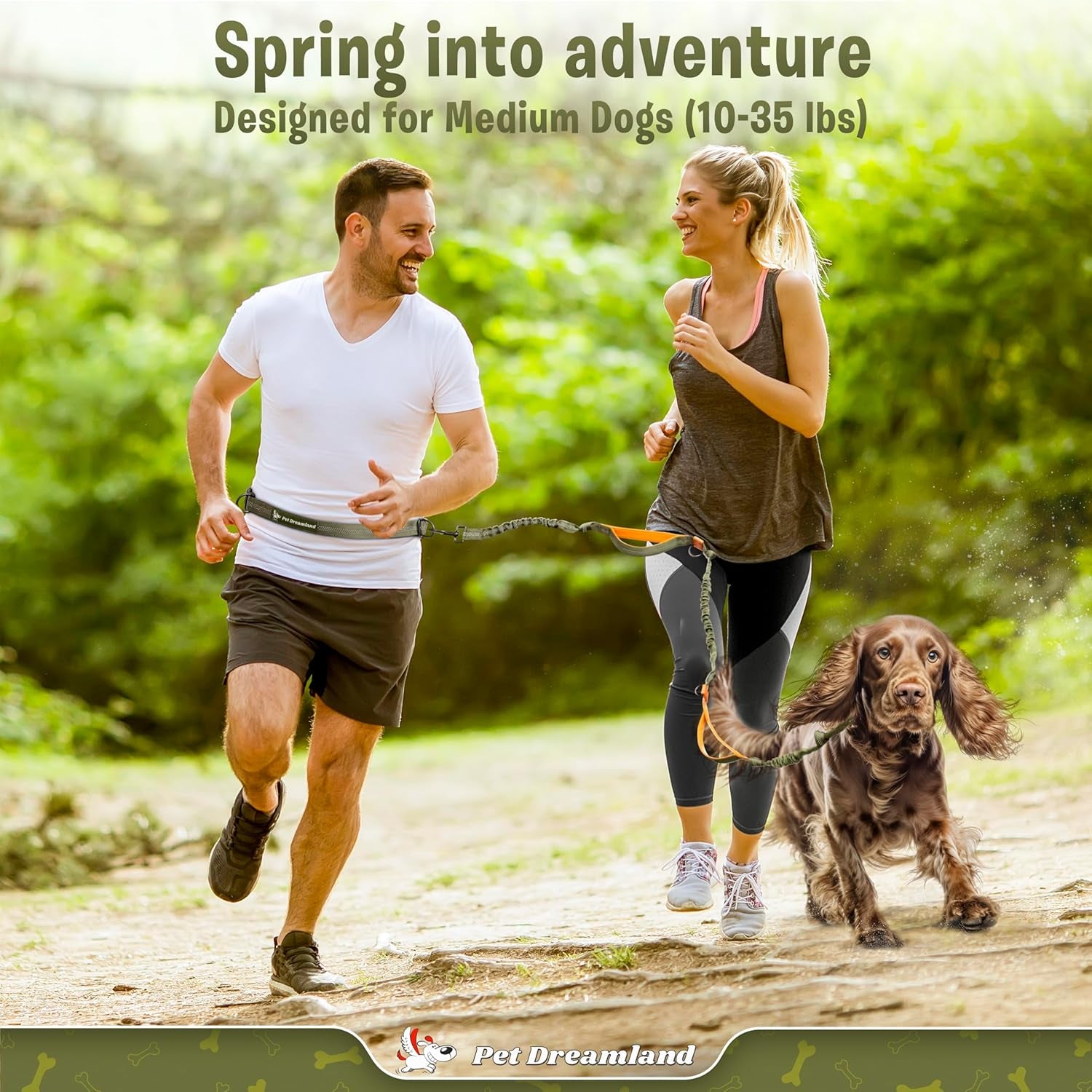Premium Hands-Free Waist Leash for Medium Dogs: Optimal Comfort and Freedom for Running, Walking, and Hiking