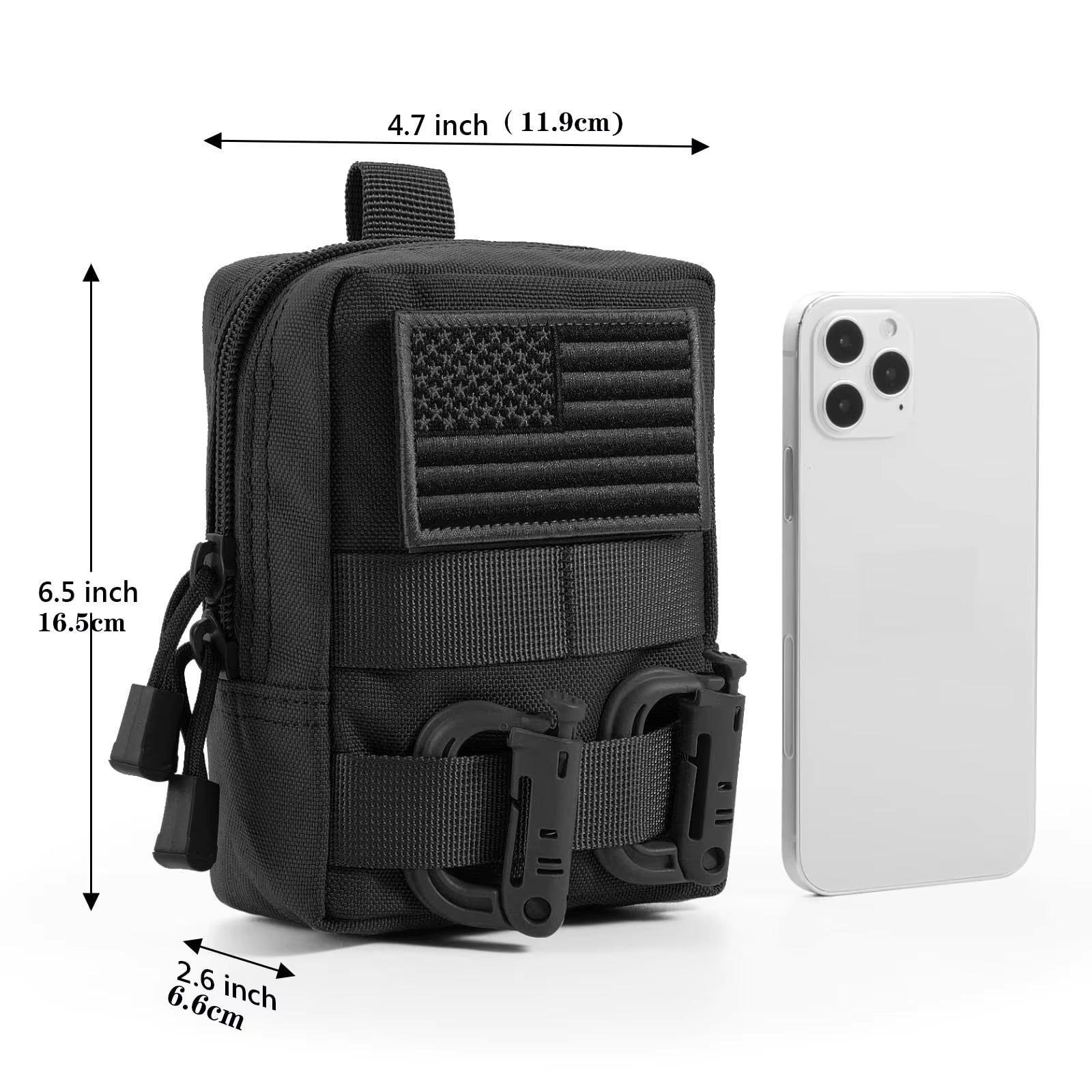 Tactical MOLLE Pouch - Compact Water-Resistant Utility EDC Waist Bag for Outdoor Use