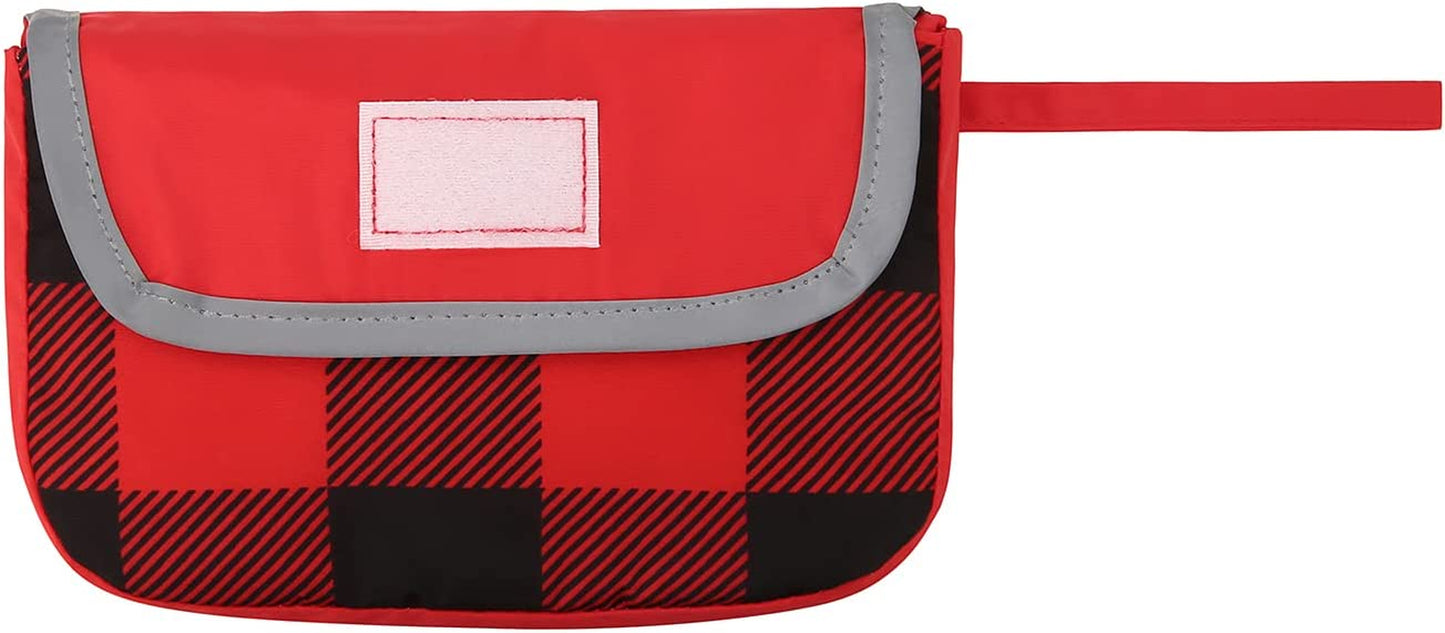 Reversible Hooded Dog Raincoat Poncho - Buffalo Plaid Red for Small to Extra Large Dogs