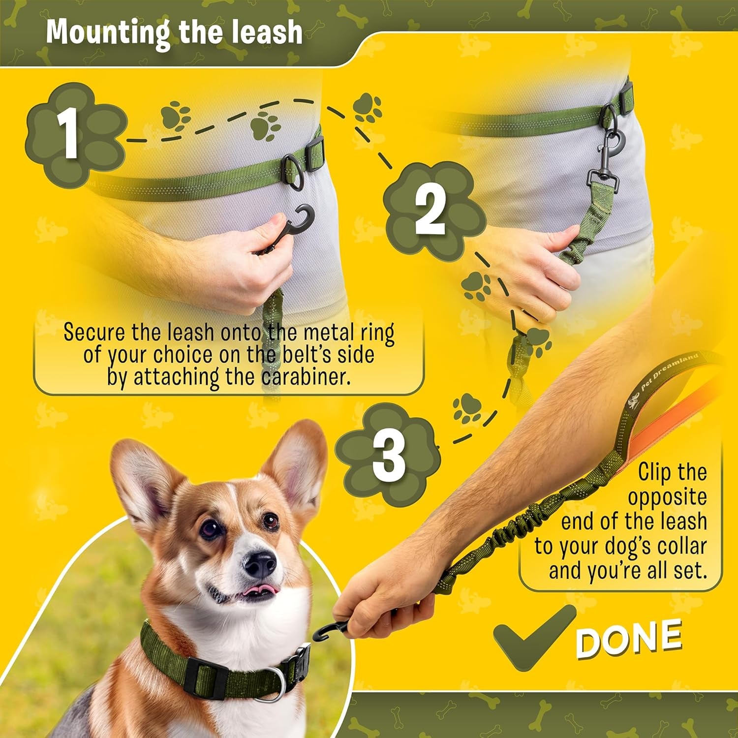Premium Hands-Free Waist Leash for Medium Dogs: Optimal Comfort and Freedom for Running, Walking, and Hiking